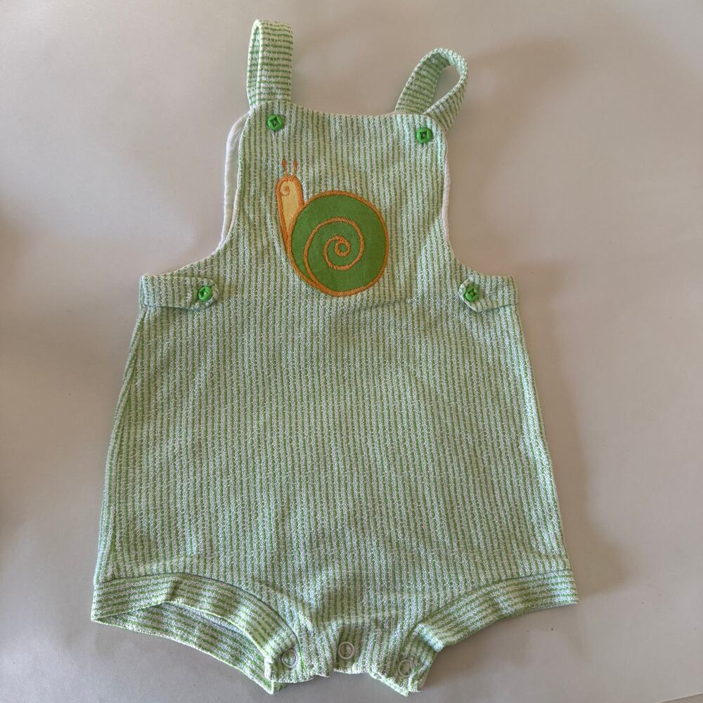 70s Vintage CARTERS | Baby Striped Snail Overall One PIece | 18 months